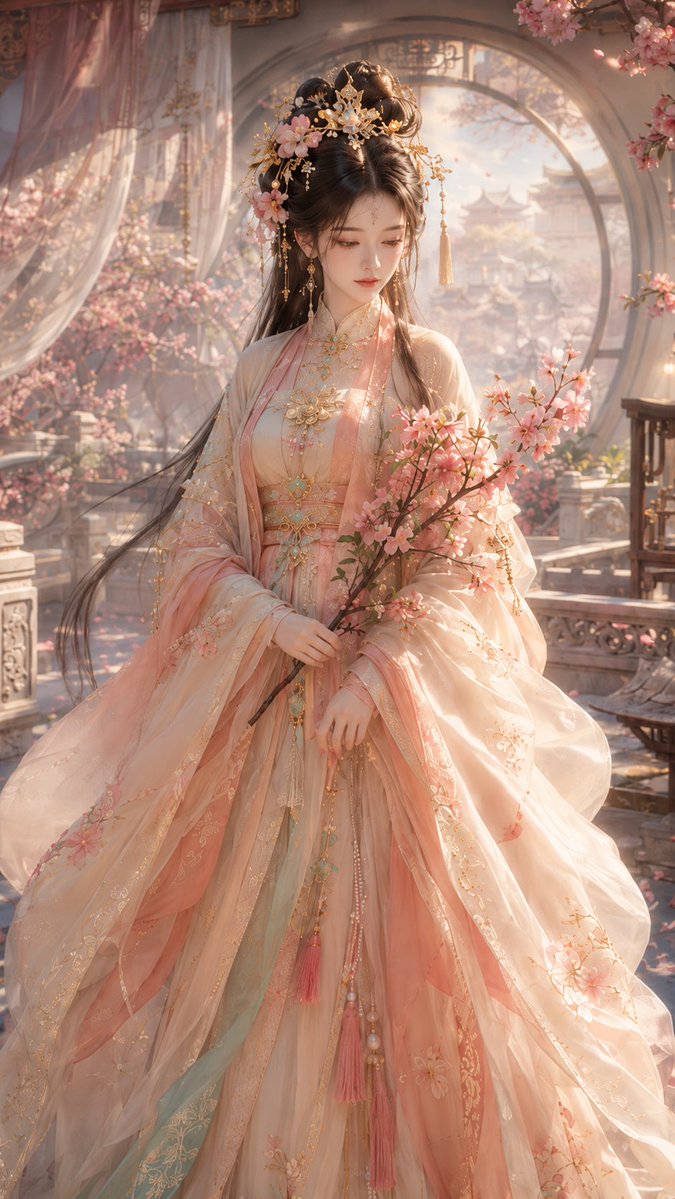 桃夭:3D CG东方幻想古风贵女人像