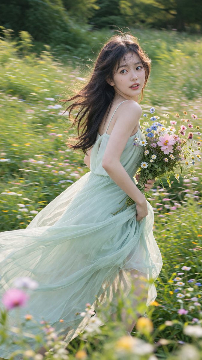 夏日时尚肖像：自然运动中的年轻女性
