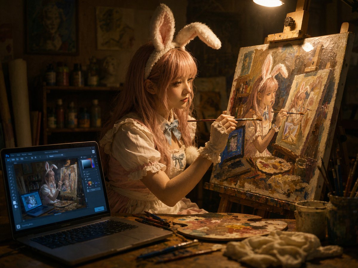 递归绘画：兔子 coser 艺术家