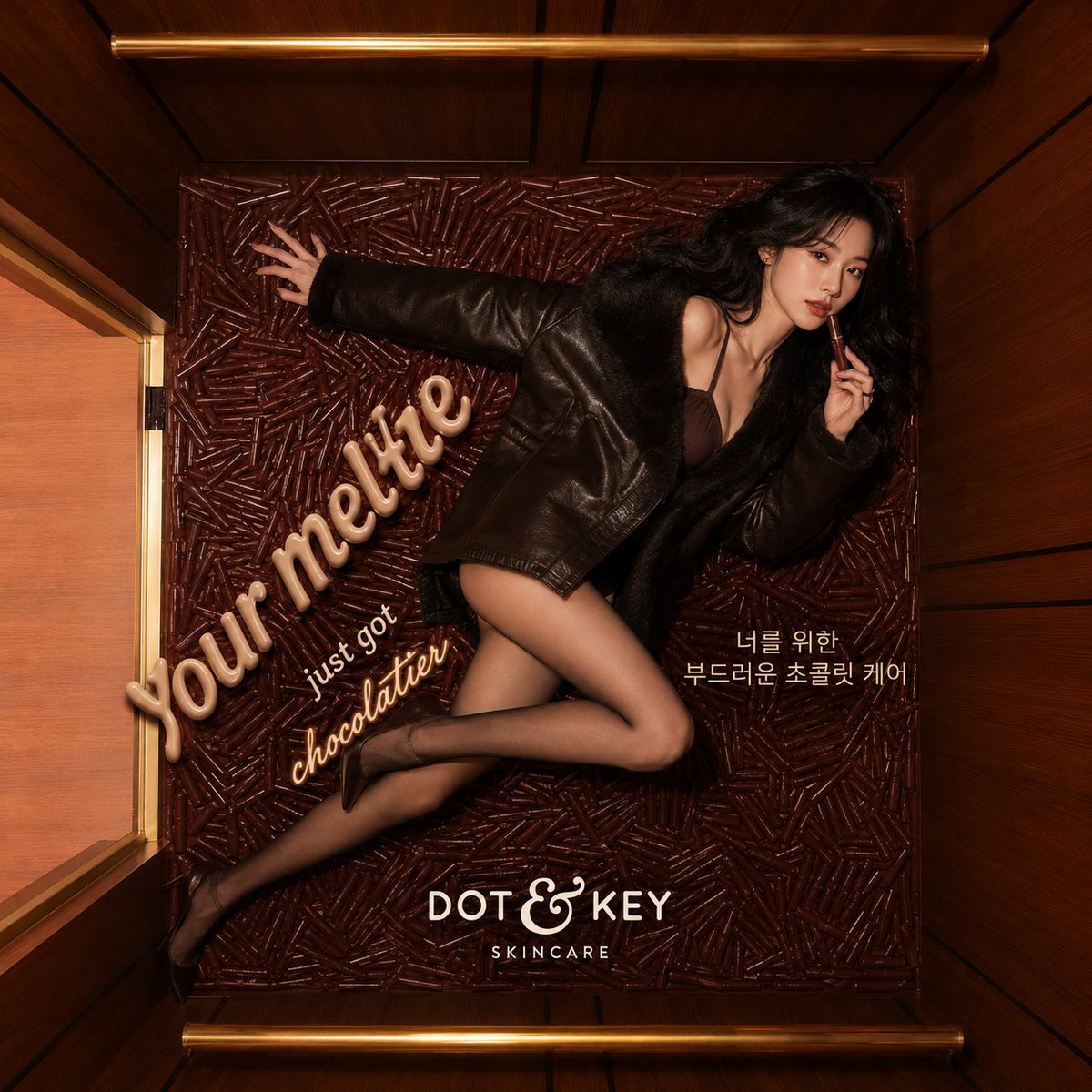 Luxury Korean Beauty Campaign: Chocolate-Themed Fashion Editorial