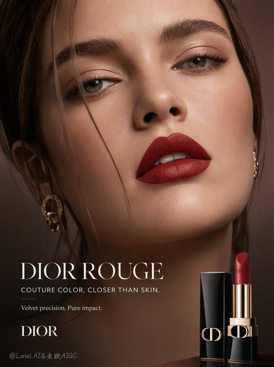 Ultra-Premium Vertical Beauty Poster for Dior Rouge