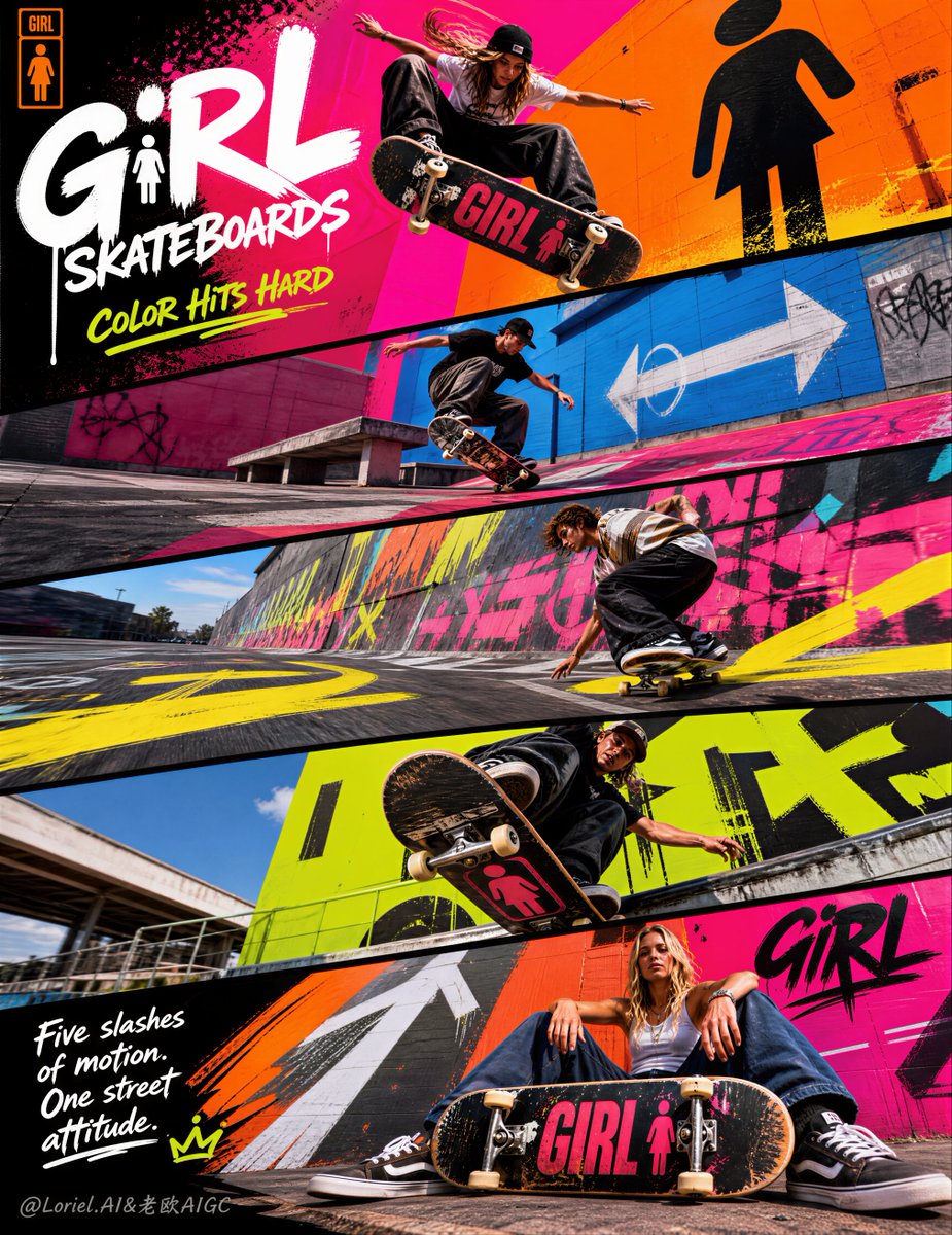 Girl Skateboards Five-Panel Diagonal Campaign Board