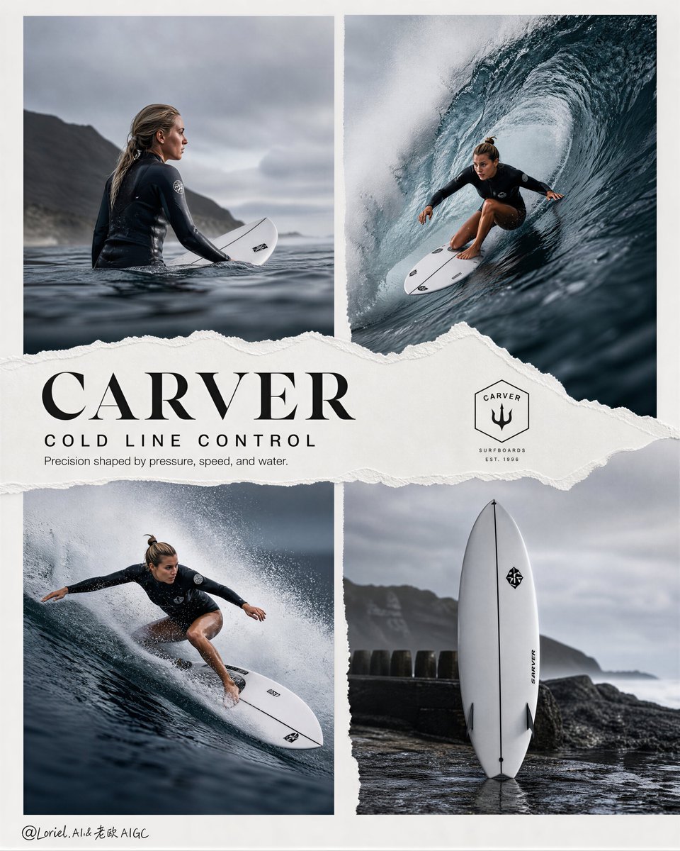 Carver 冷水冲浪活动四面板广告