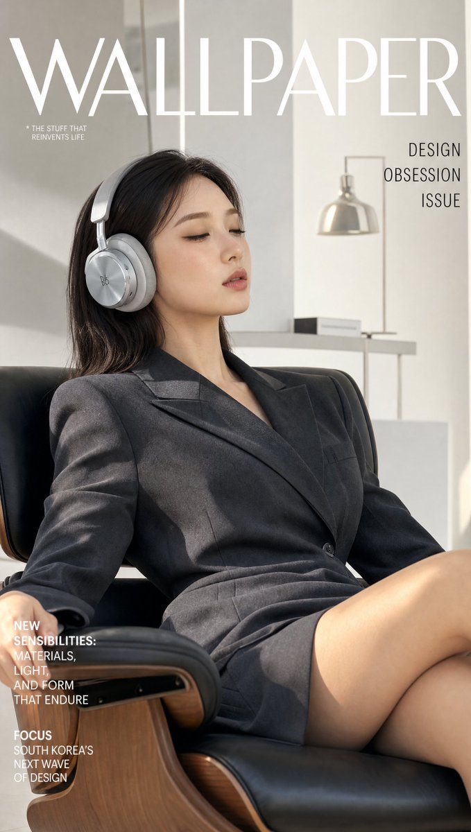 超现实设计杂志封面：韩国女性与Bang & Olufsen耳机