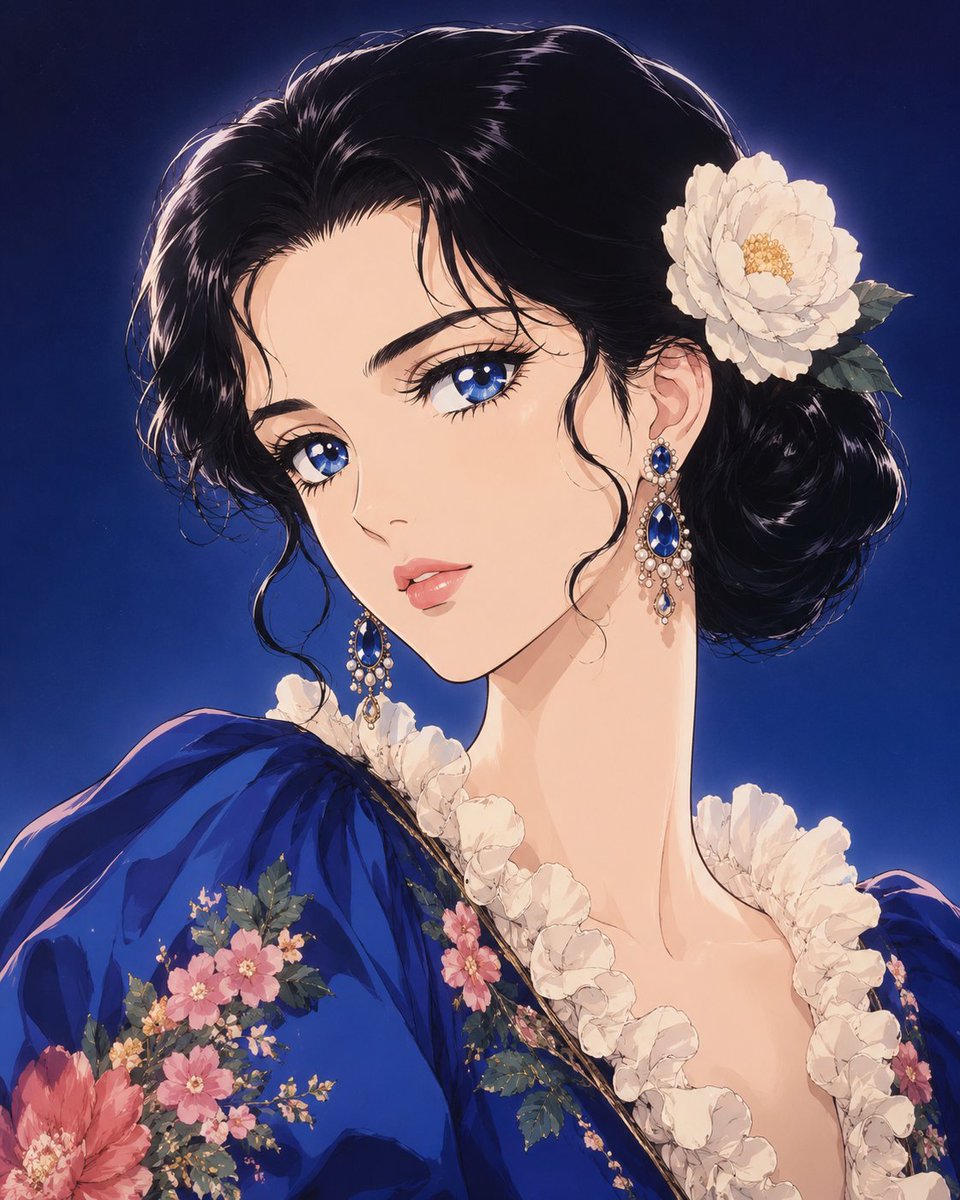 复古少女动漫奢华美人肖像