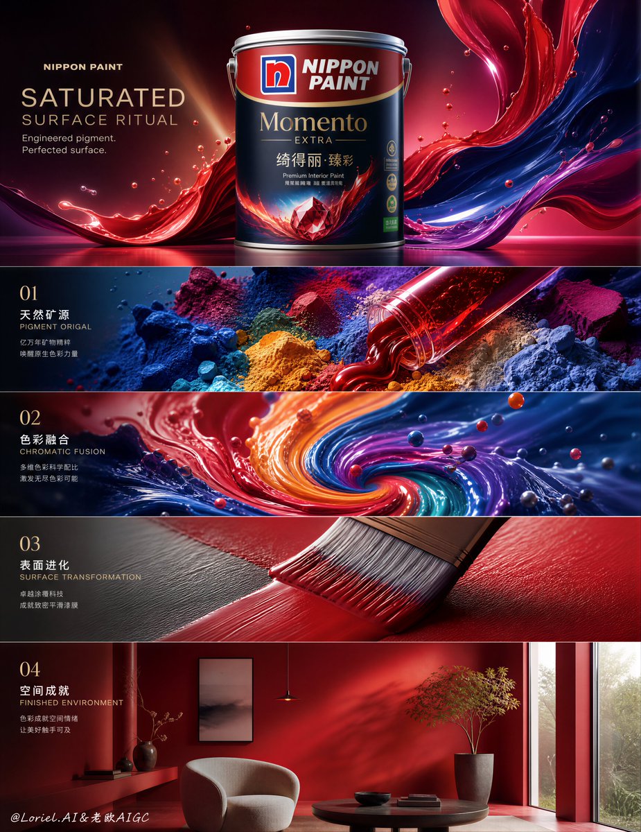 Nippon Paint Saturated Color Engineering Ritual Five-Panel Campaign Board
