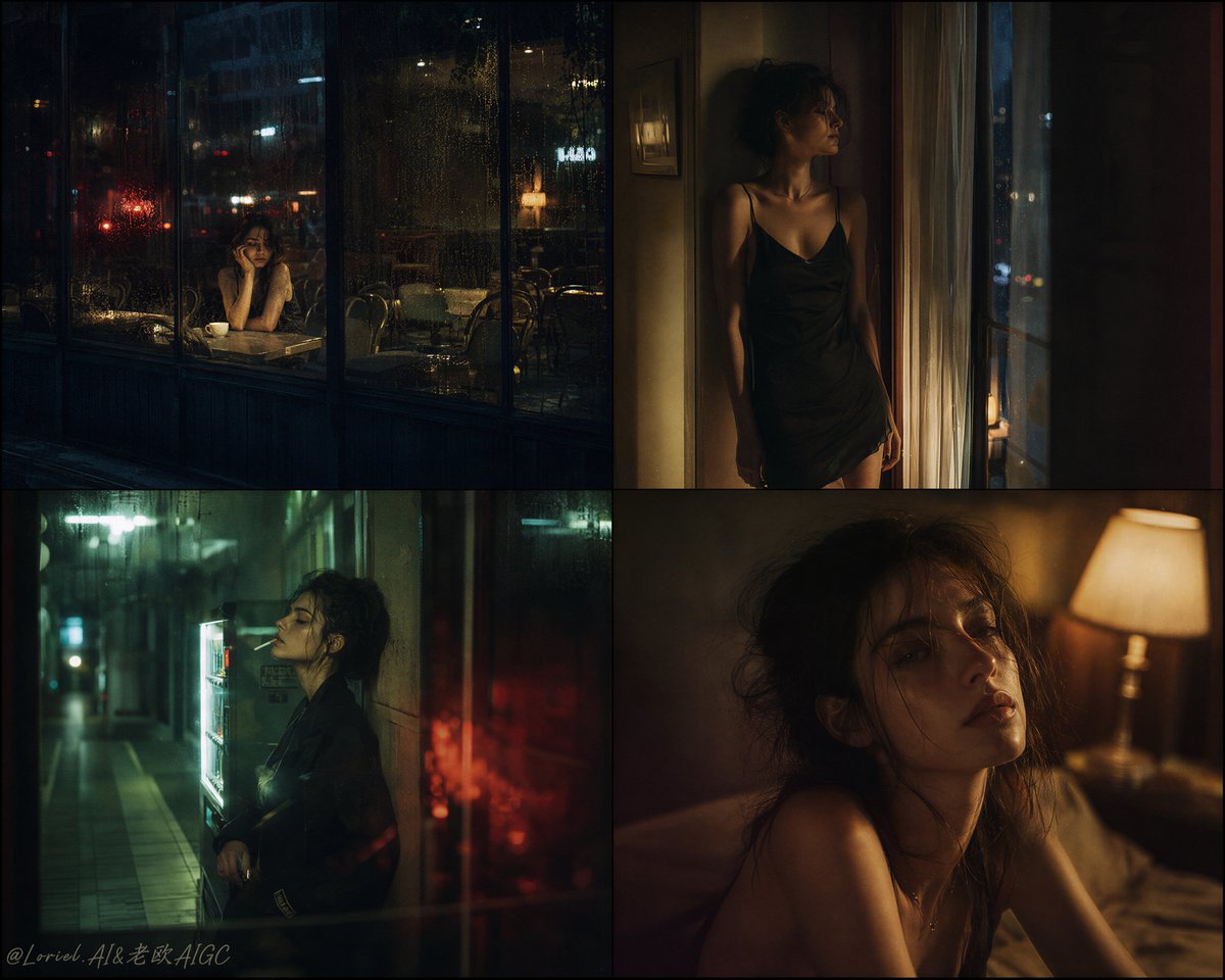 Late-Night Mood Board: Rain, Sheer Curtains, Neon, and Warm Rooms