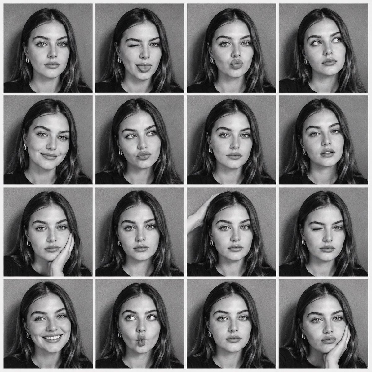 Black-and-White Photobooth Contact Sheet