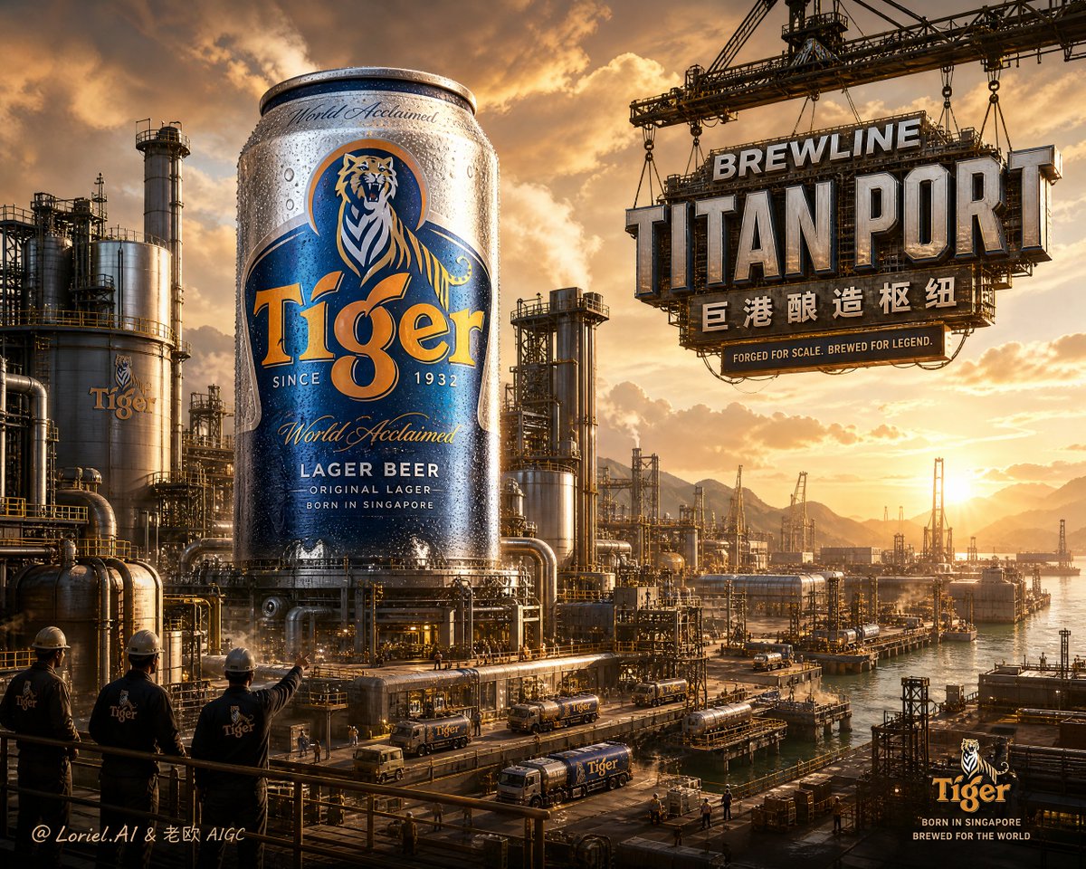 Tiger Beer Brewline Titan Port Advertising Poster