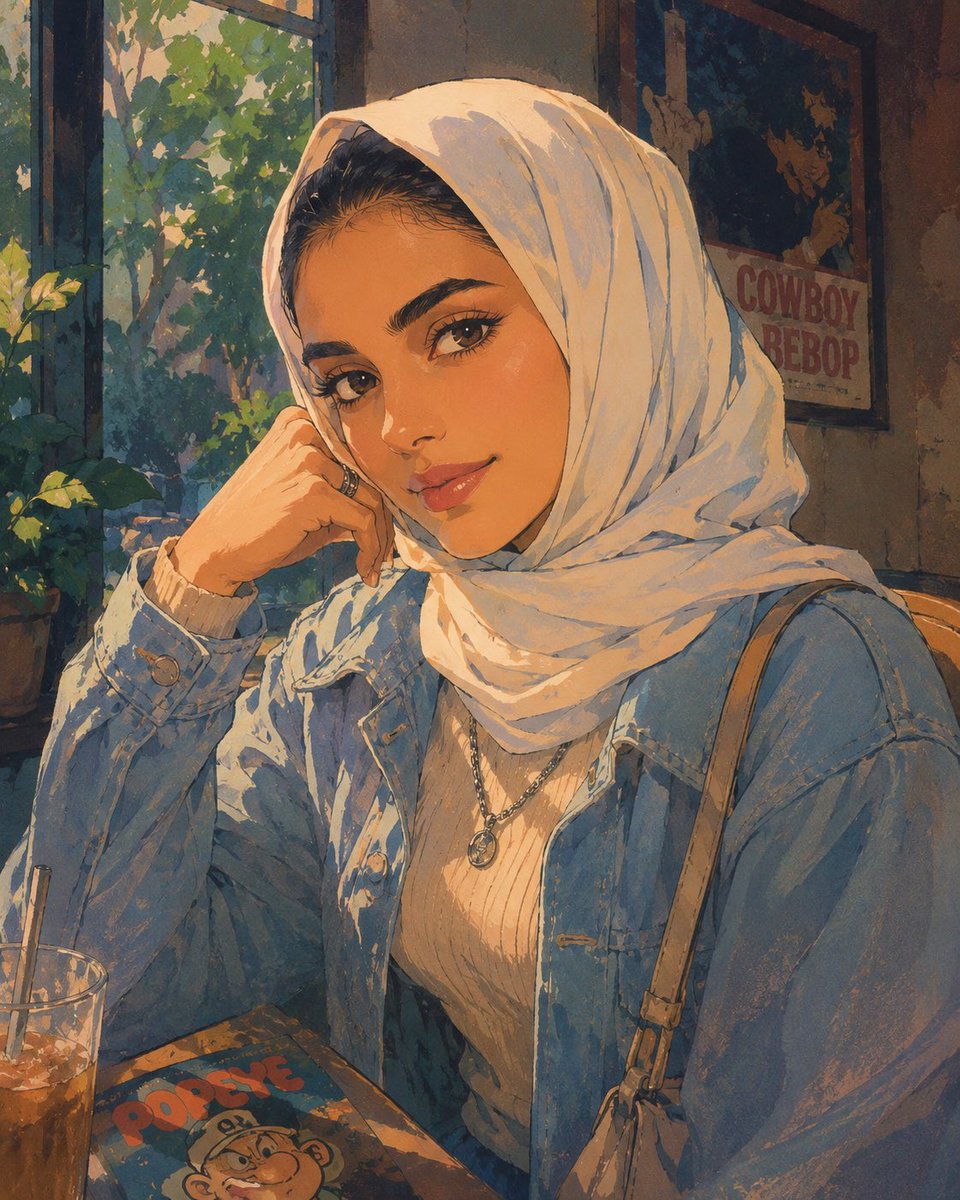 Retro 90s Anime Style Portrait
