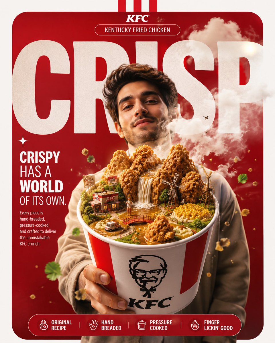 KFC Crispy Has a World of Its Own Advertising Poster
