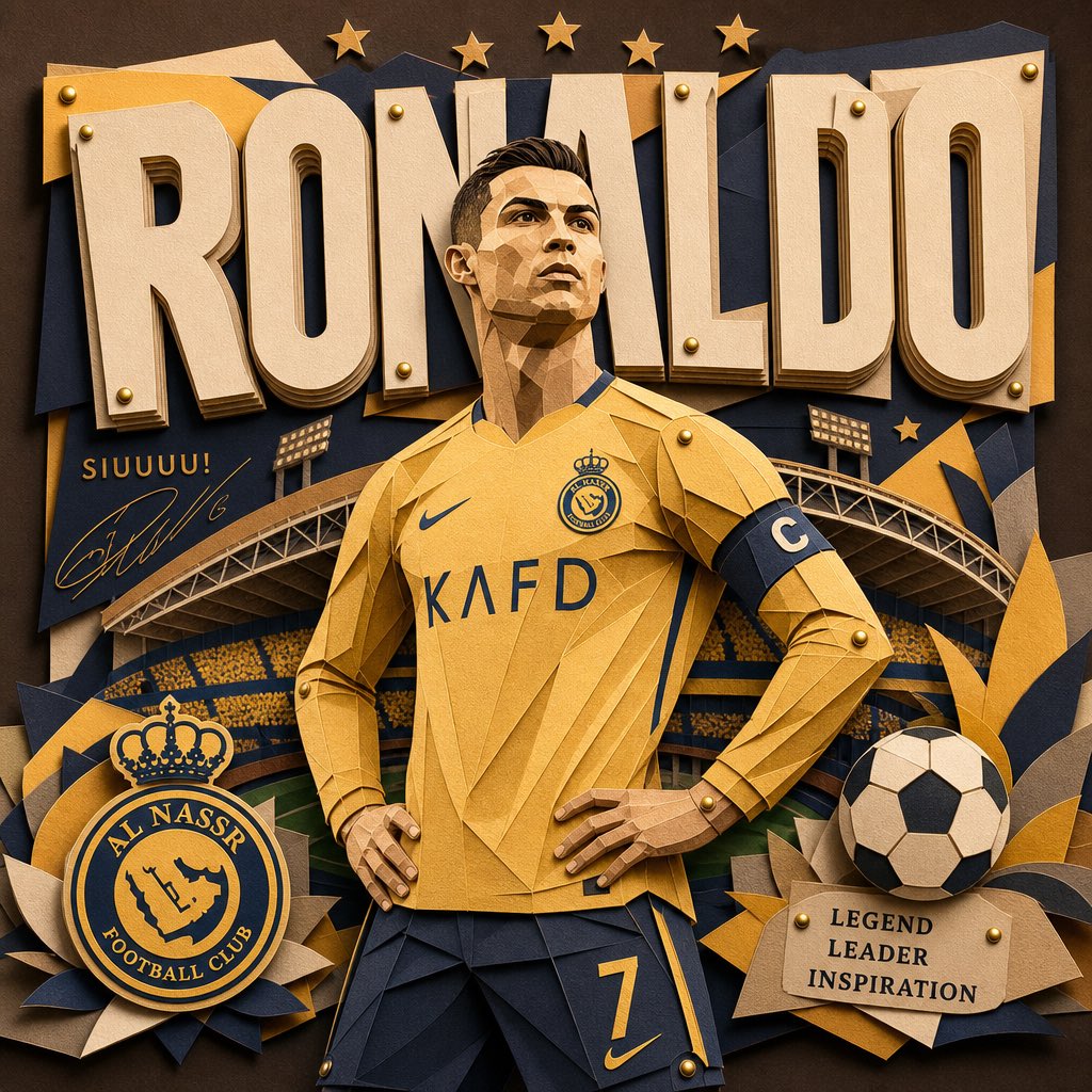 Ronaldo Paper-cut Poster