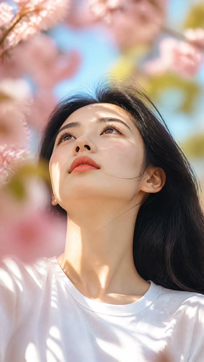 Cinematic Portrait Under Spring Cherry Blossoms