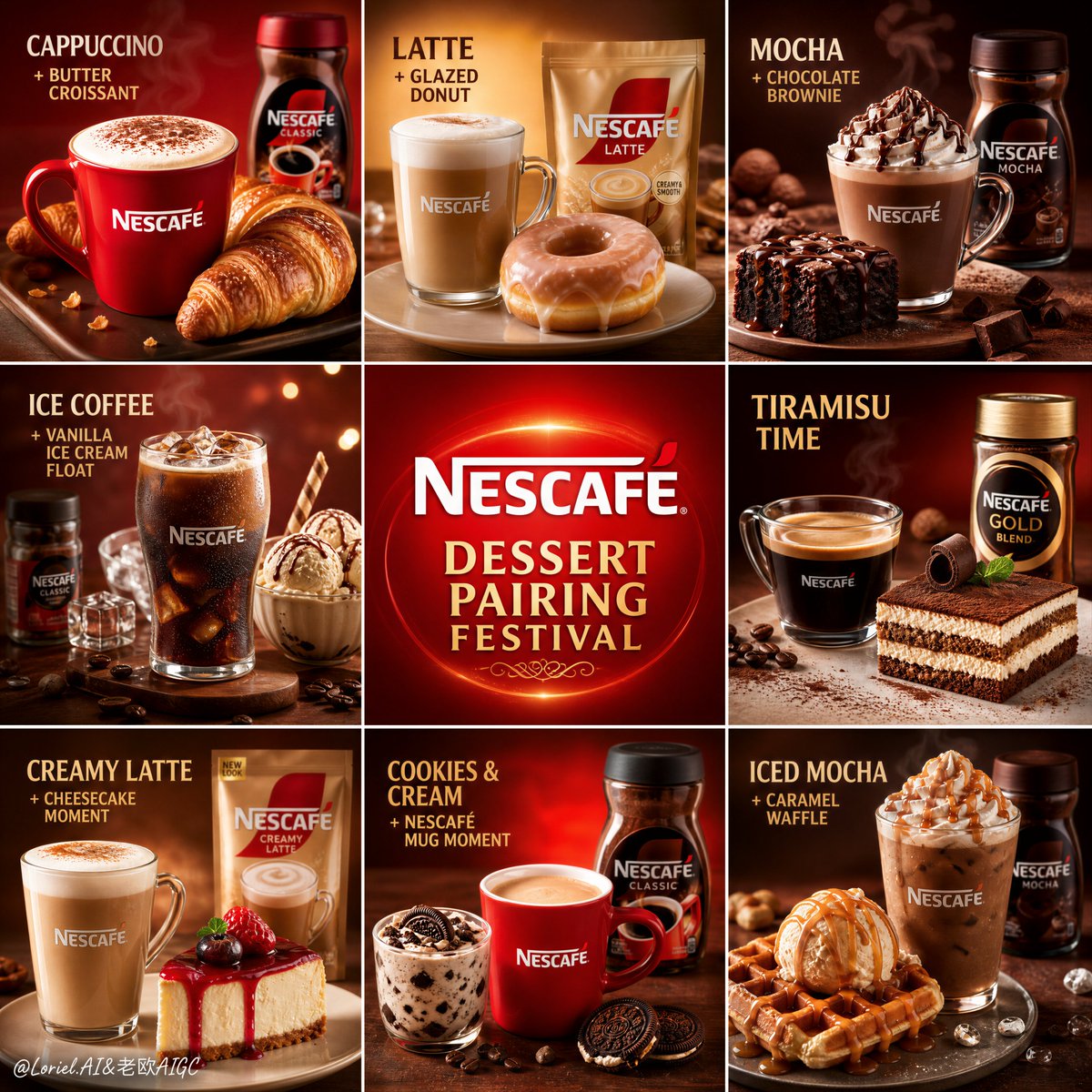 Nescafé Dessert Pairing Festival 9-Grid Promotional Poster