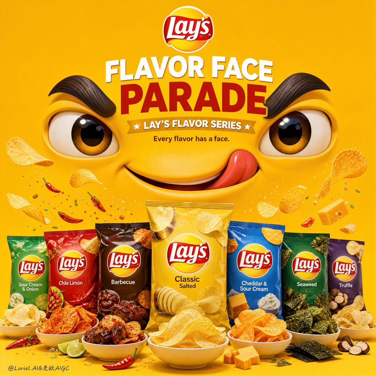 Lay's Flavor Face Parade Campaign Poster