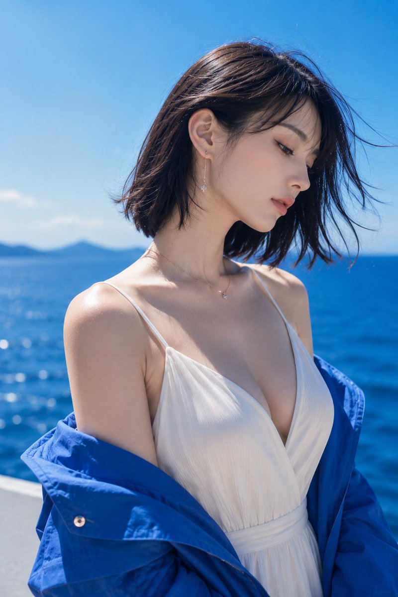 青をまとう横顔
