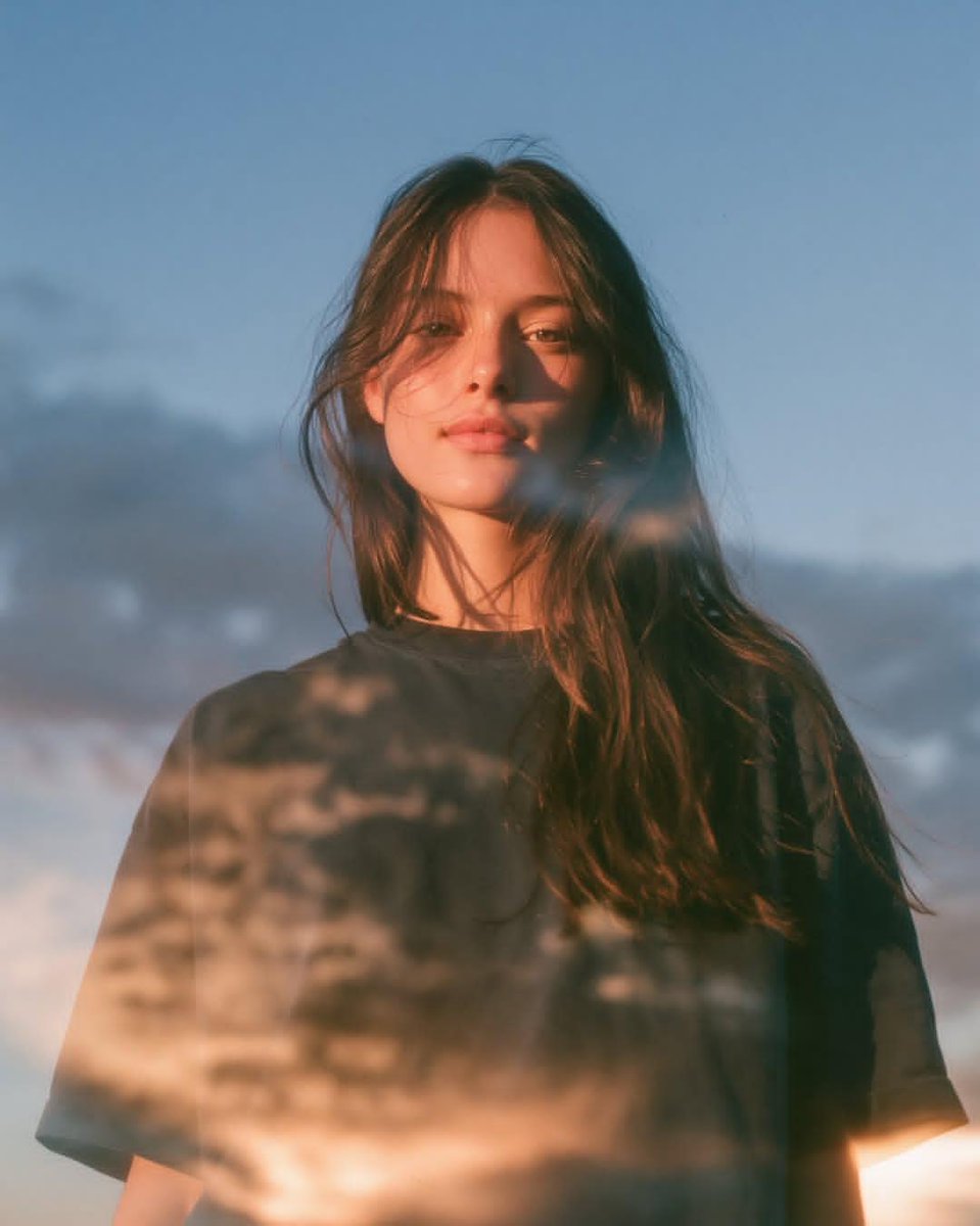 Double Exposure Portrait at Blue Hour