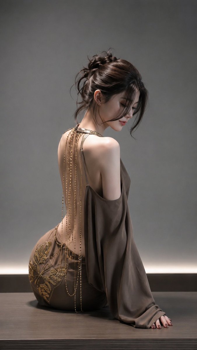 Somber Minimalist Studio Fashion Portrait