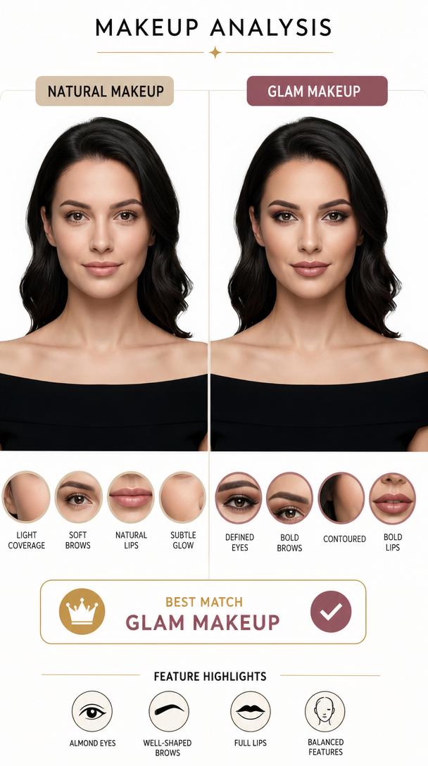 Makeup Comparison Analysis: Natural vs Glam