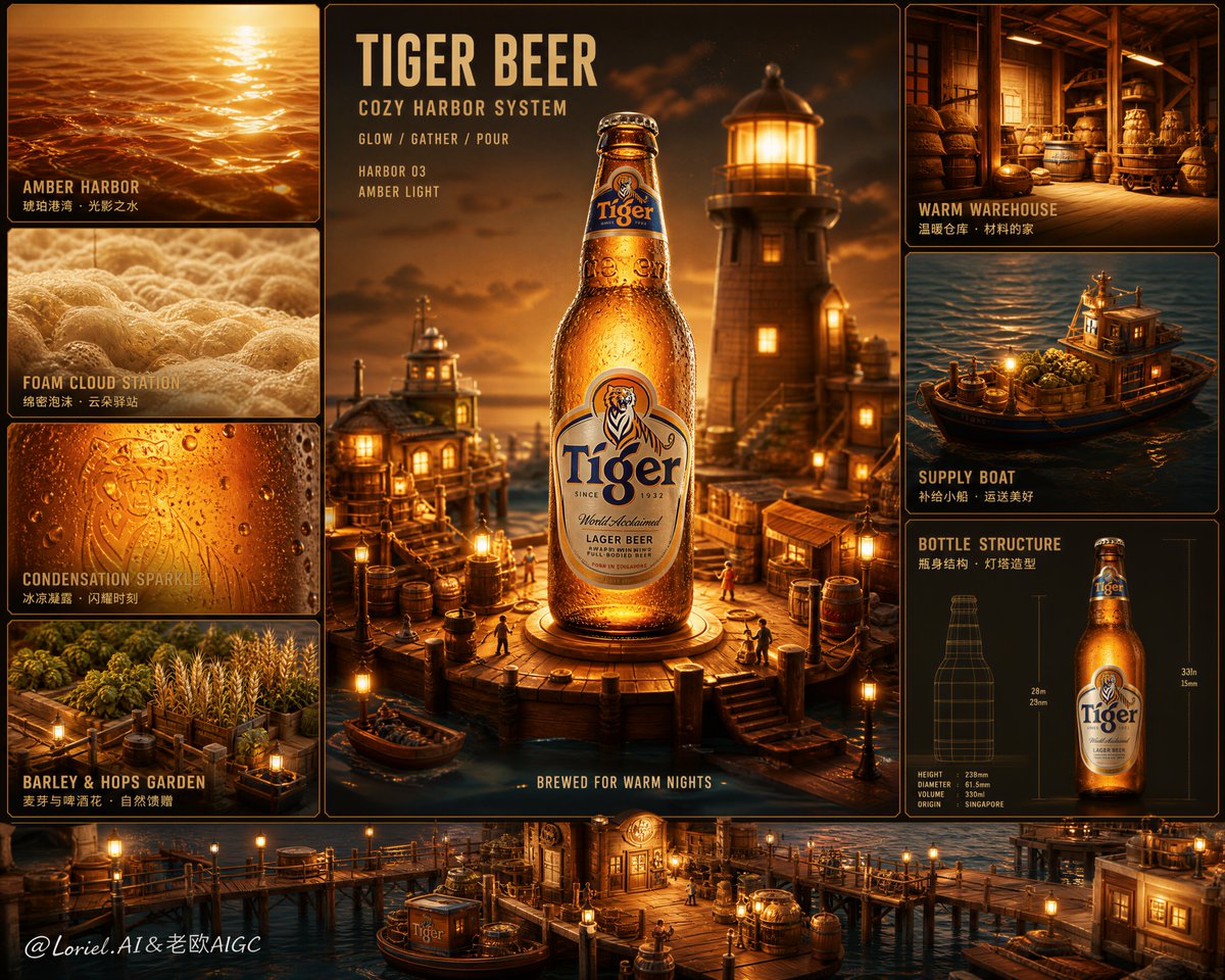 Tiger Beer Cozy Harbor System Board Poster