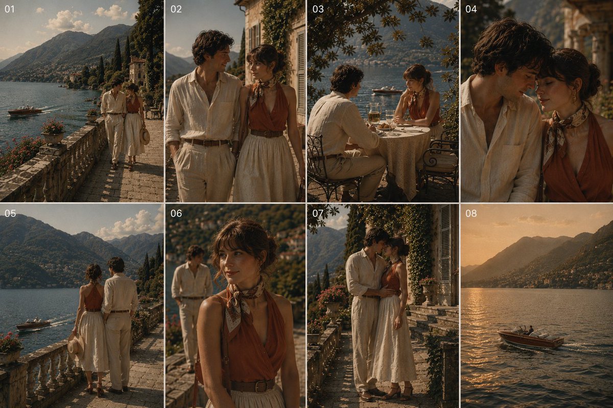 1977 Lake Como Romantic Storyboard