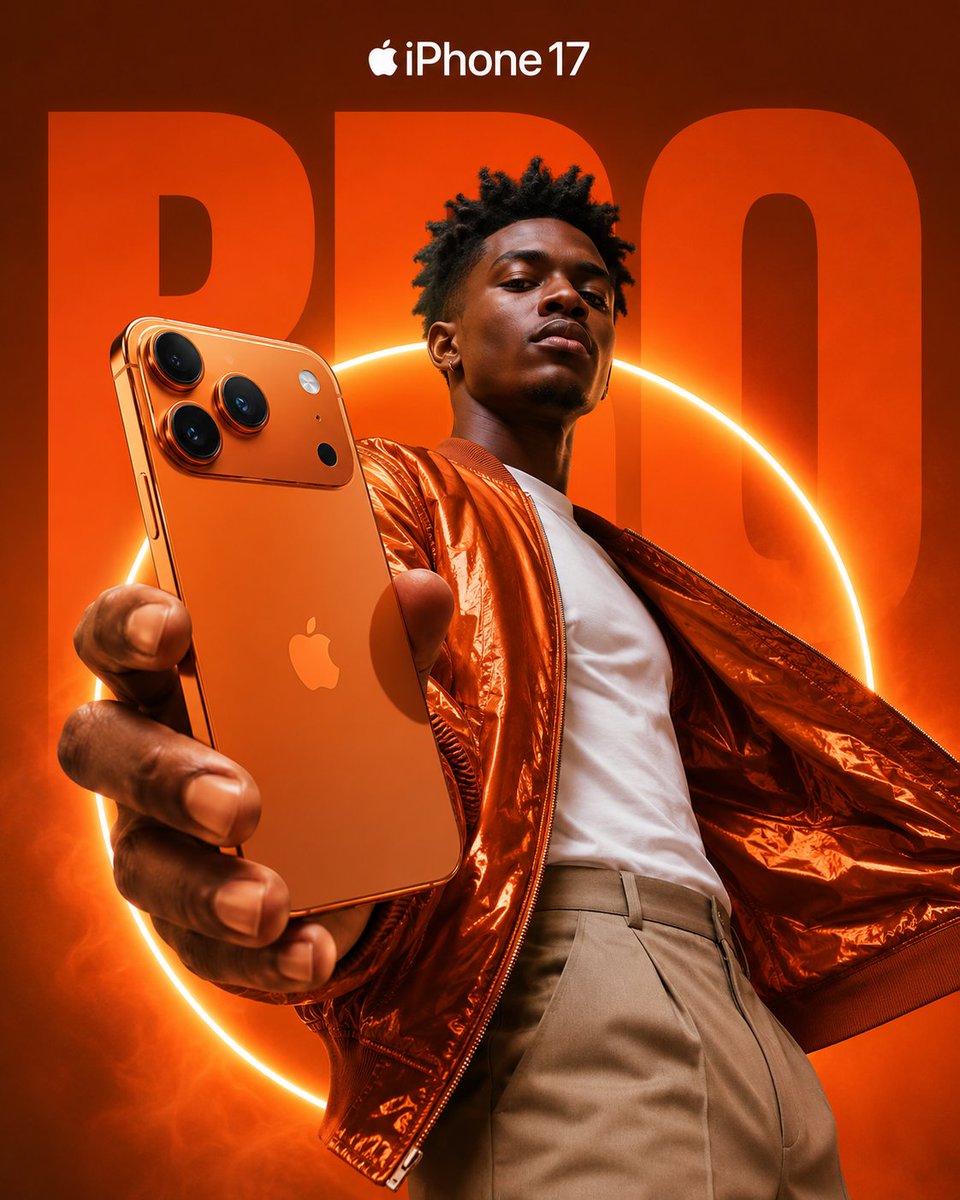iPhone 17 Pro Orange Fashion Ad