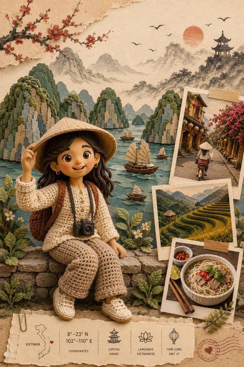 Handcrafted Travel Art Poster Prompt