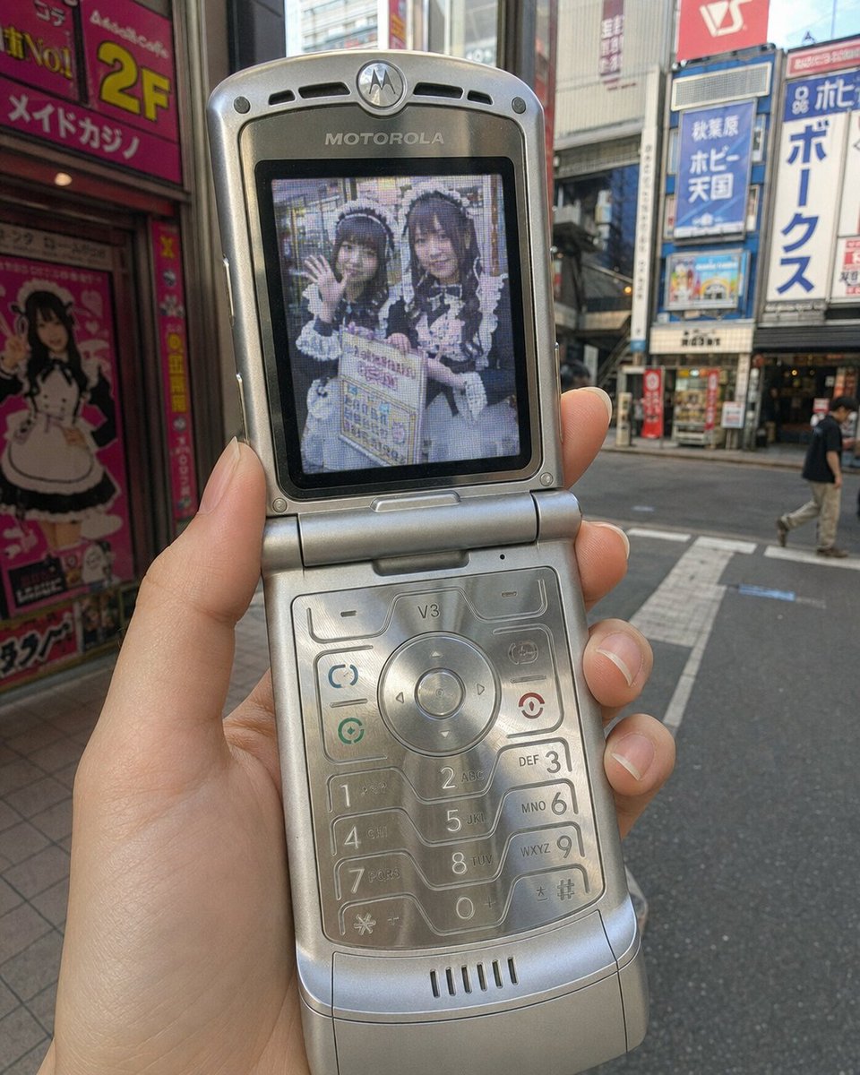 Akihabara Maid Street Photo on Motorola RAZR V3