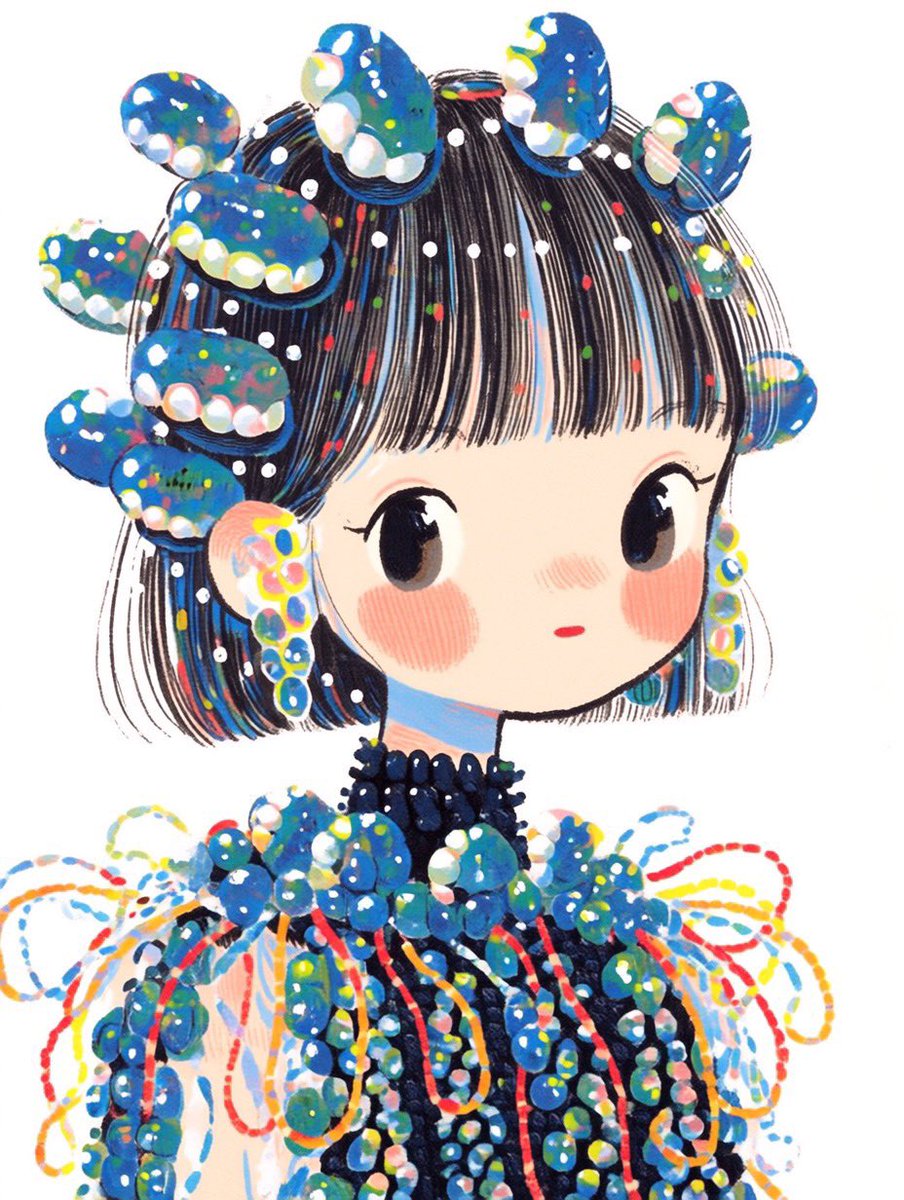GPT Image 2 时尚插画：娃娃女孩与极简波普艺术女孩