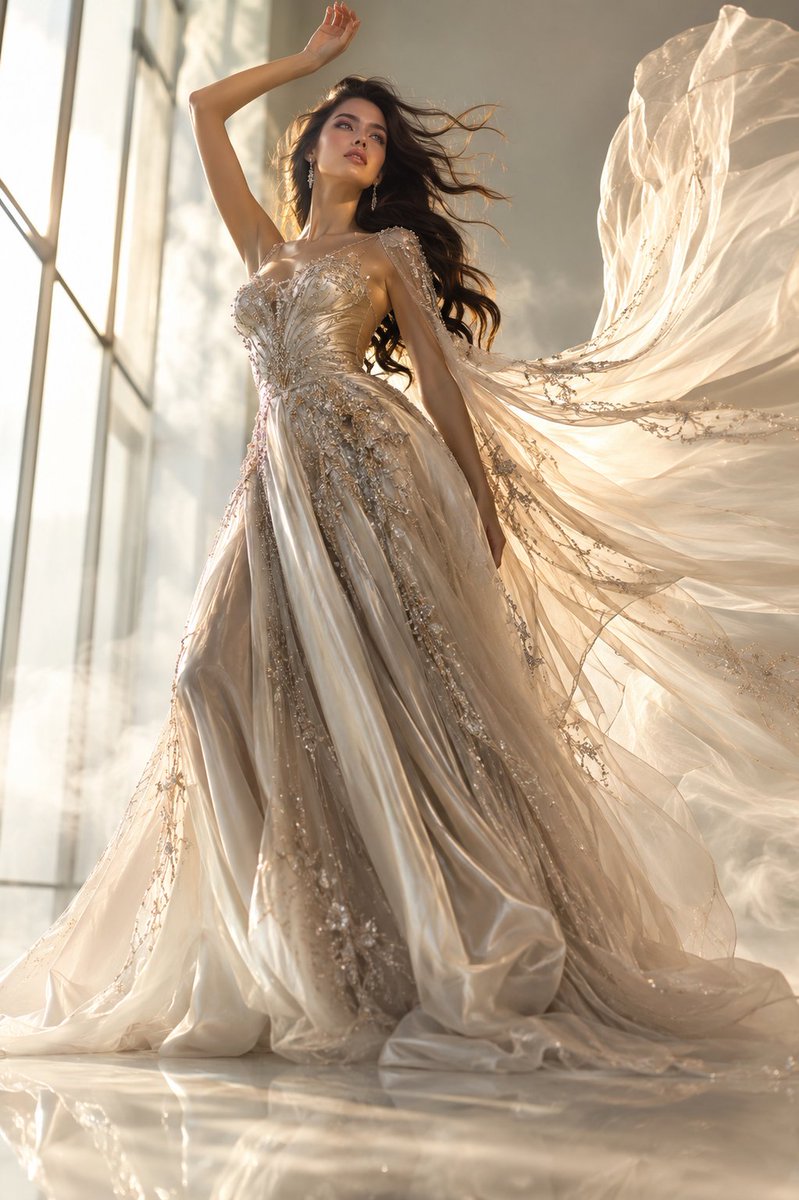 Champagne Gold Haute Couture Fashion Editorial