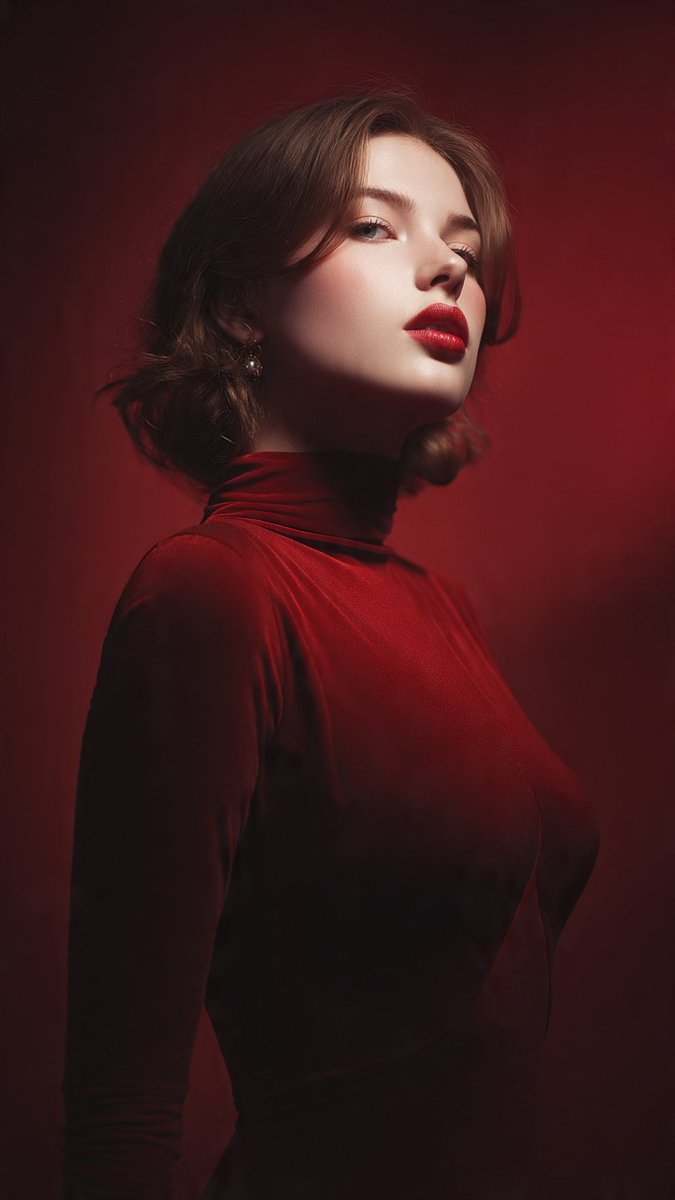 Timeless Beauty in Red Velvet Mood